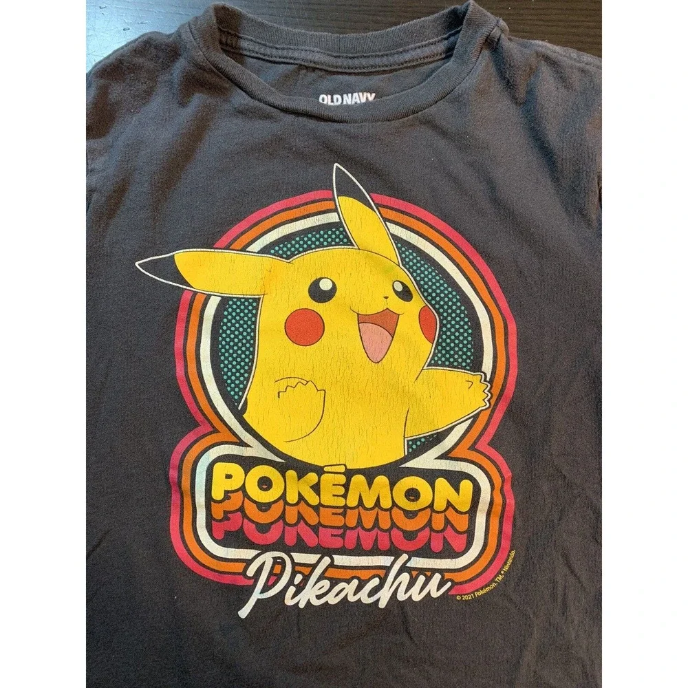 Old Navy Pokémon Pikachu T Shirt Boys Size Small 6-7 Play Clothes‎ Black READ